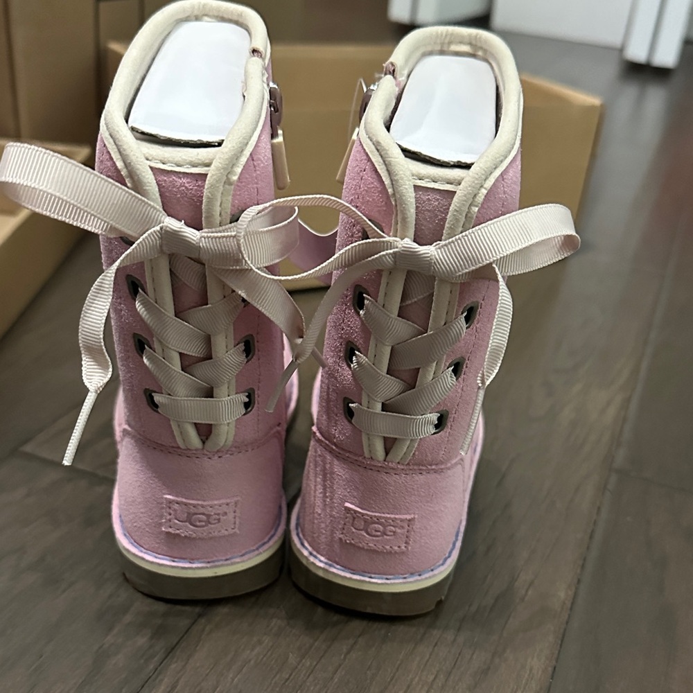 UGG Kids Pink Lace-Up Boots